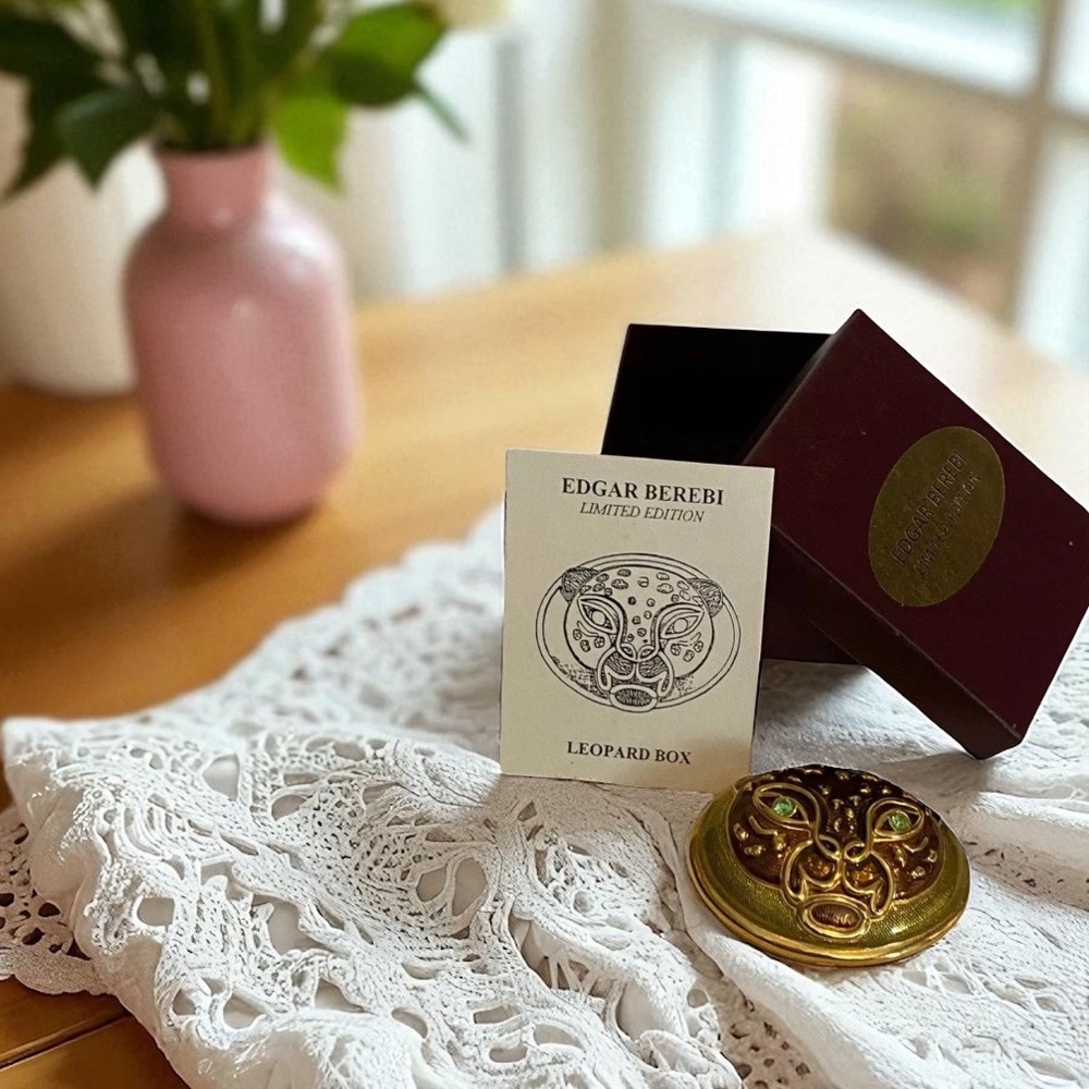 Edgar Berebi trinket box leopard gold tone First Folio LTD ED W/box and papers